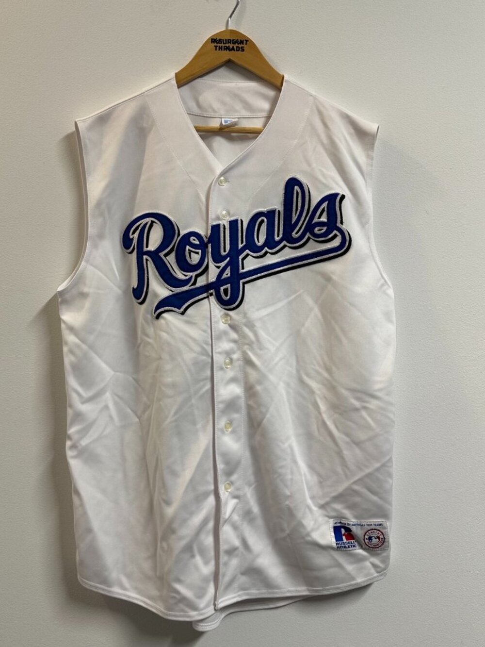 Vintage Kansas City Royals Sleeveless Russell Athletic Jersey White XL